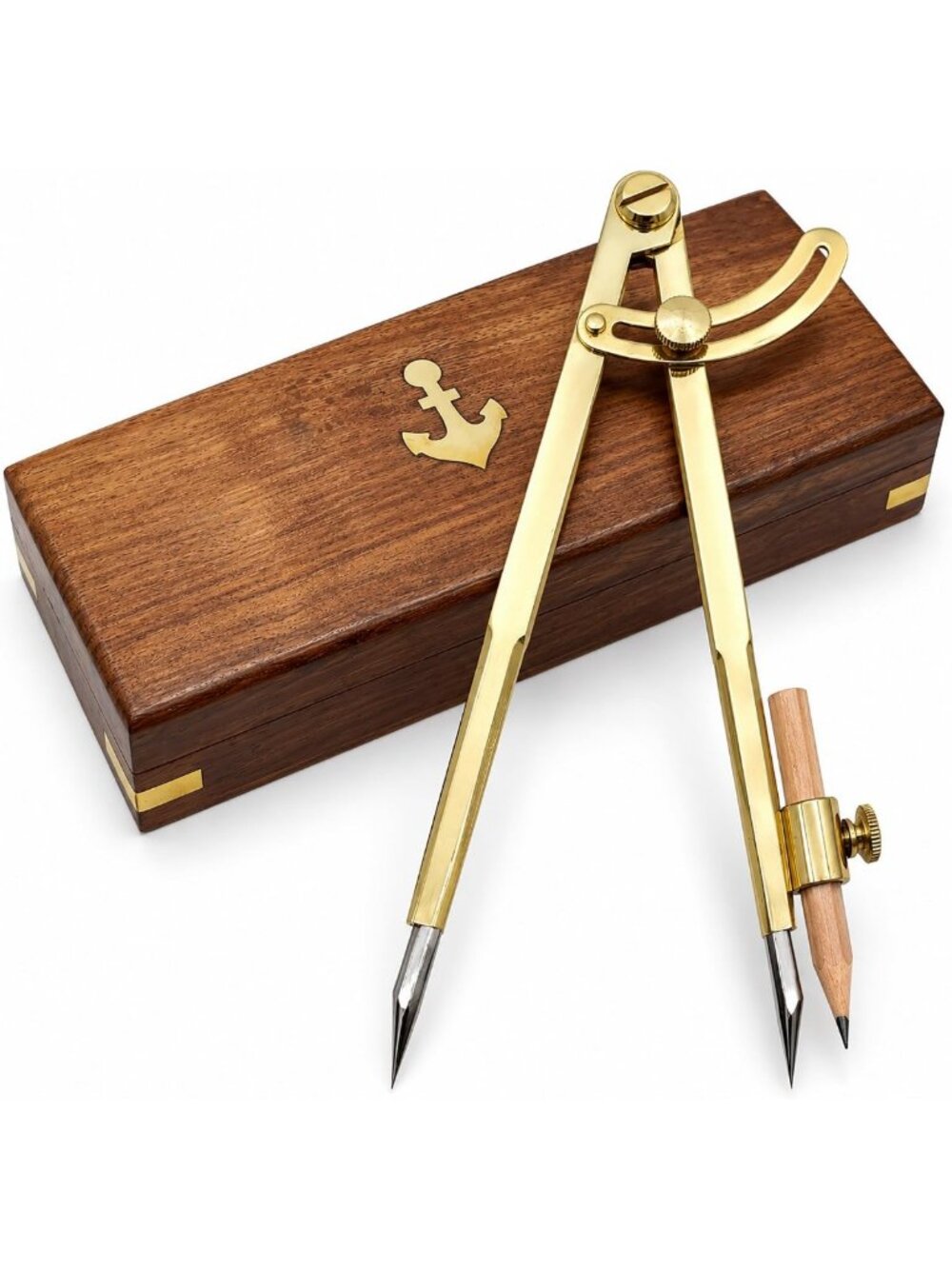 8-Inch Large Pencil Compass for Marking Circles - Durable Leather Scratch Tool